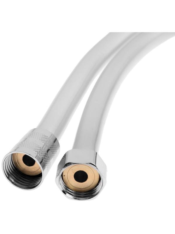 Душевой шланг ZEIN Z31PS, 150 см, гайки стальные, латунная втулка, силикон, серебристый