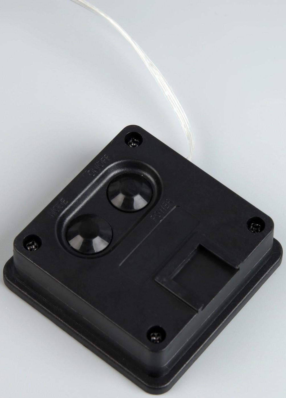 Гирлянда «Бахрома» 3 х 0.6 м, IP44, тёмная нить, 114 LED, свечение тёплое белое, 8 режимов, солнечная батарея