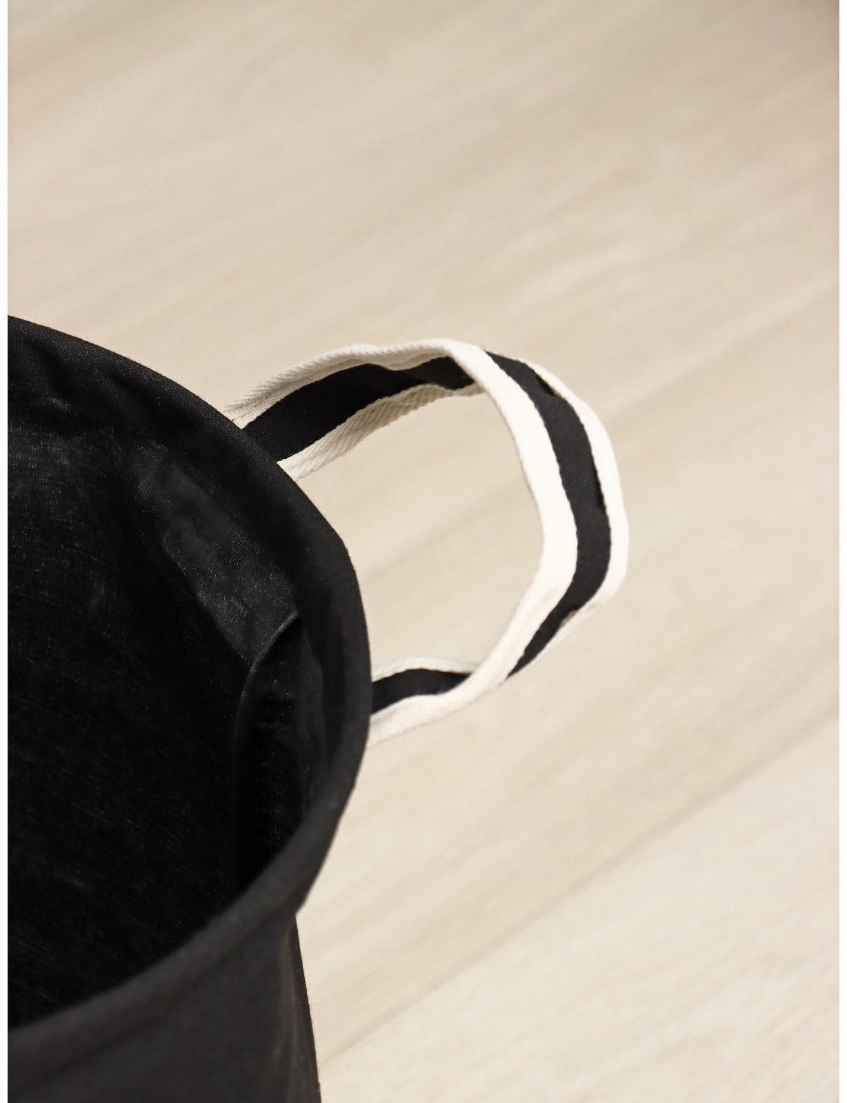 Корзина для белья круглая Доляна Laundry, 35×45 см, цвет чёрный