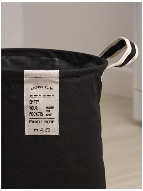 Корзина для белья круглая Доляна Laundry, 35×45 см, цвет чёрный