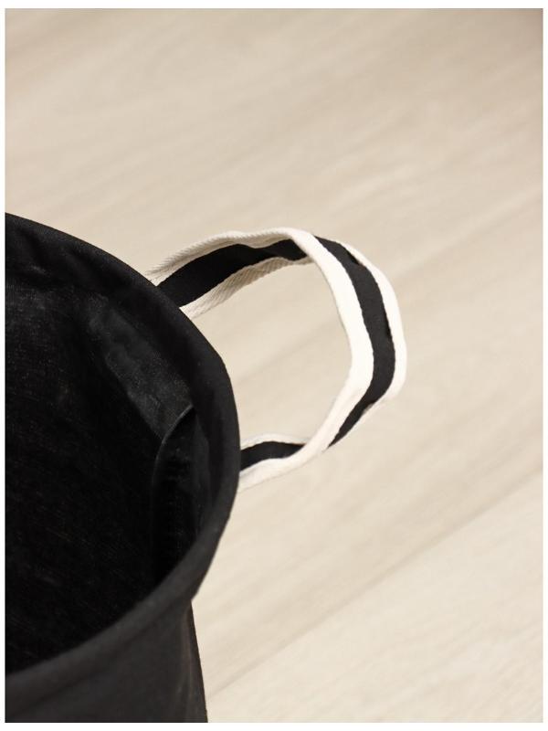 Корзина для белья круглая Доляна Laundry, 35×45 см, цвет чёрный