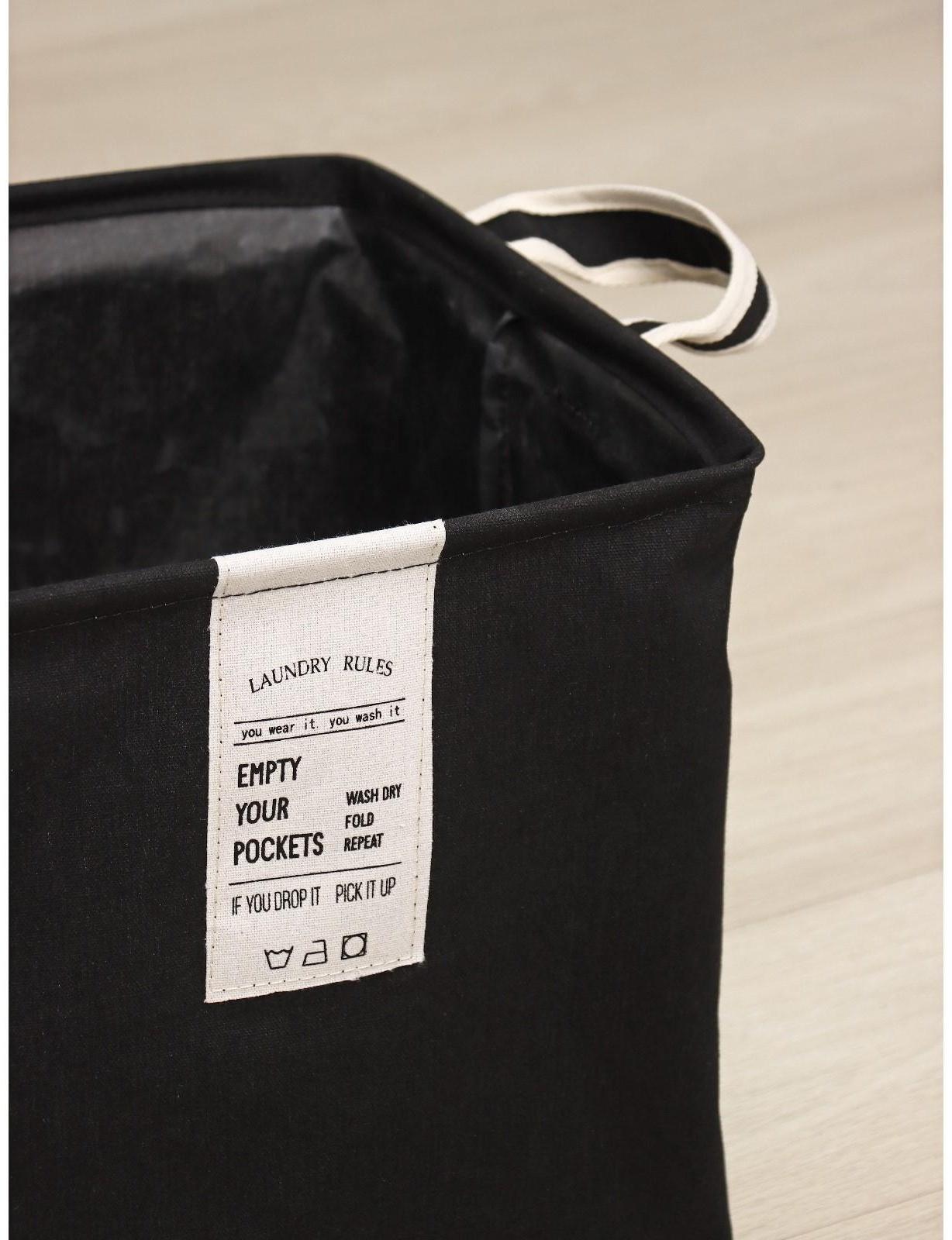 Корзина для белья квадратная Доляна Laundry, 33×33×33 см, цвет чёрный