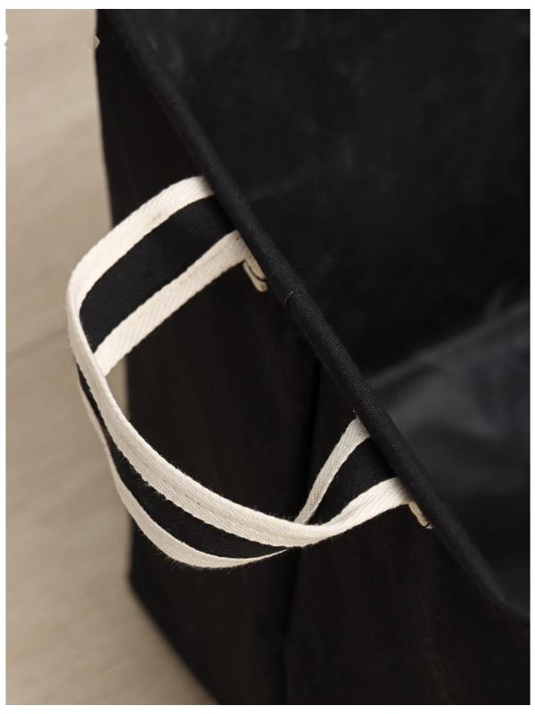 Корзина для белья квадратная Доляна Laundry, 33×33×33 см, цвет чёрный