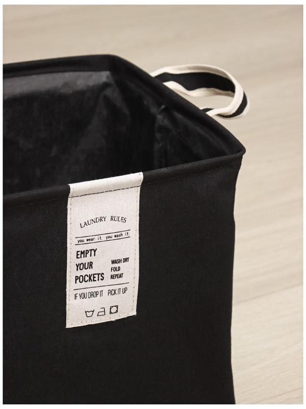 Корзина для белья квадратная Доляна Laundry, 33×33×33 см, цвет чёрный