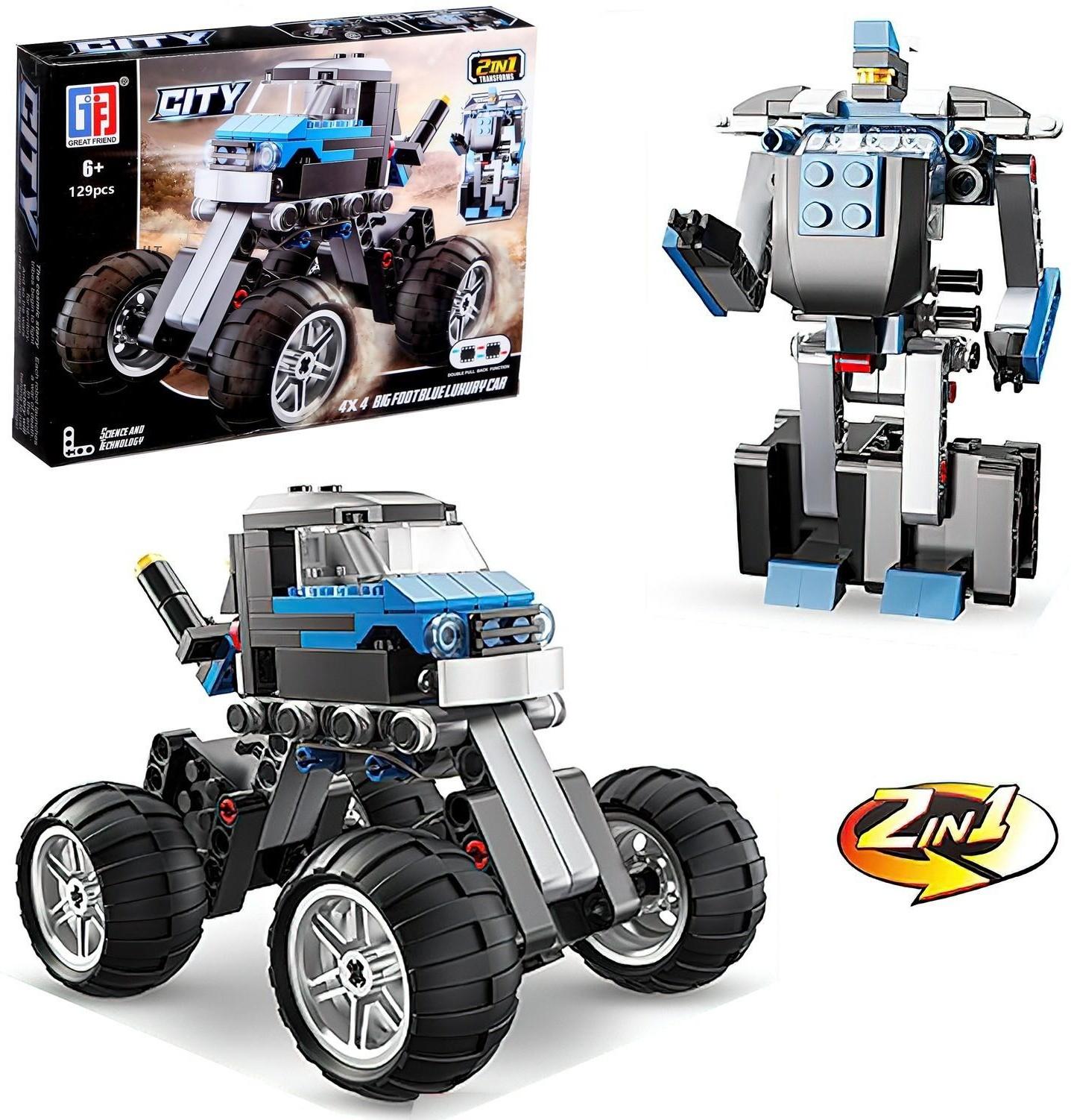 Конструктор инерционный «Внедорожник», 2 варианта сборки, 129 деталей