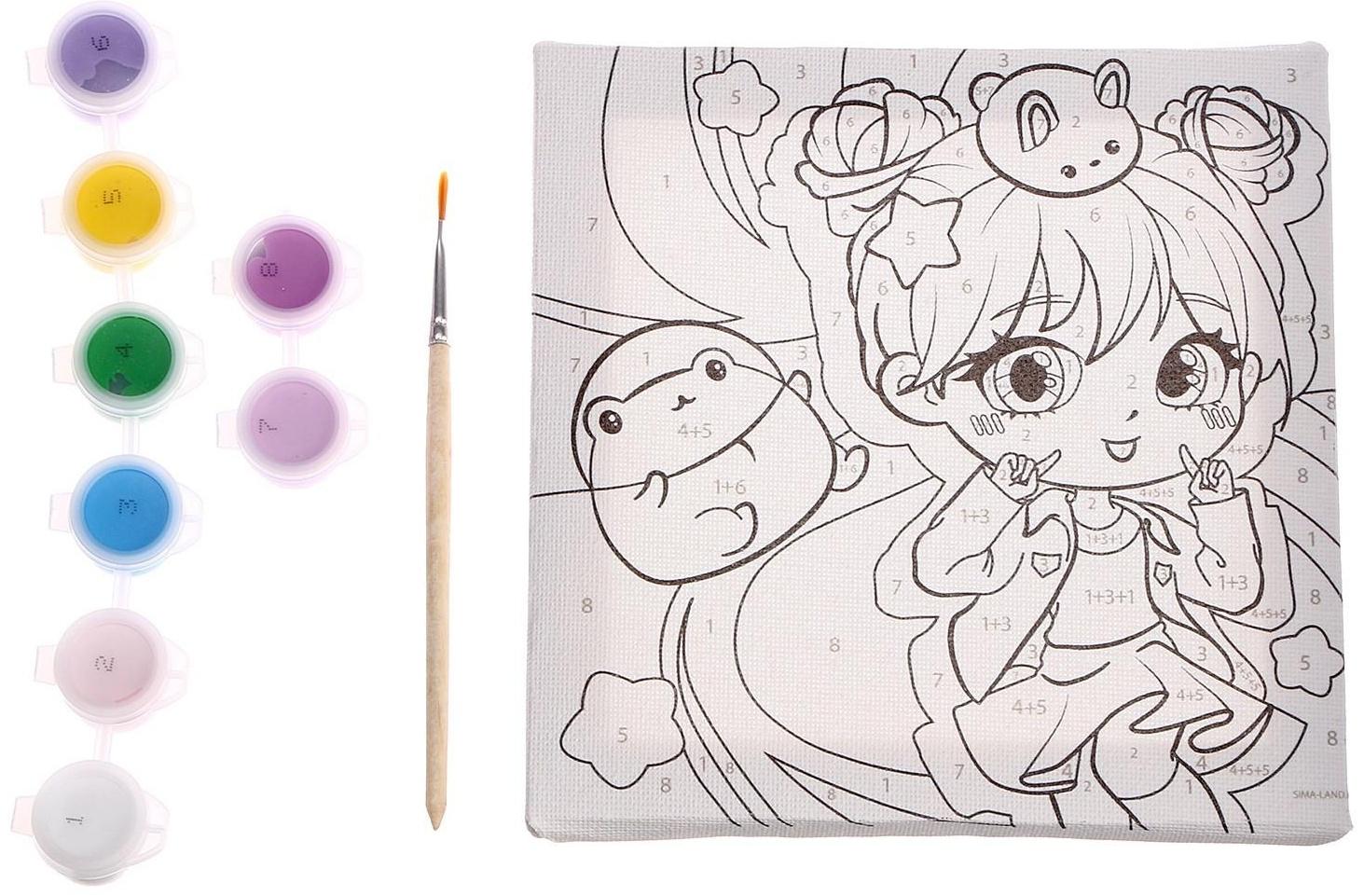 Картина по номерам «Зеленоглазая девочка», 15х15 см