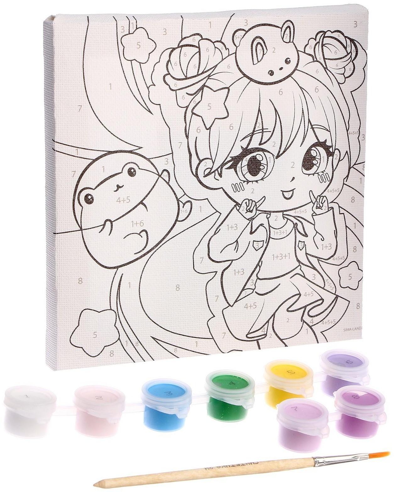 Картина по номерам «Зеленоглазая девочка», 15х15 см