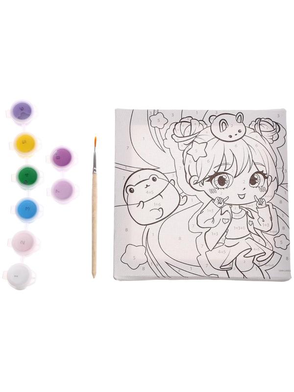 Картина по номерам «Зеленоглазая девочка», 15х15 см