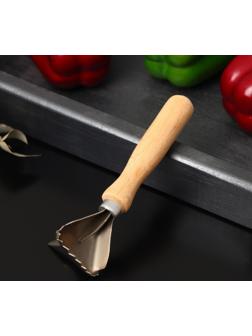 Рыбочистка с ножом для вспарывания «Традиционная», 16×5 см, с деревянной ручкой