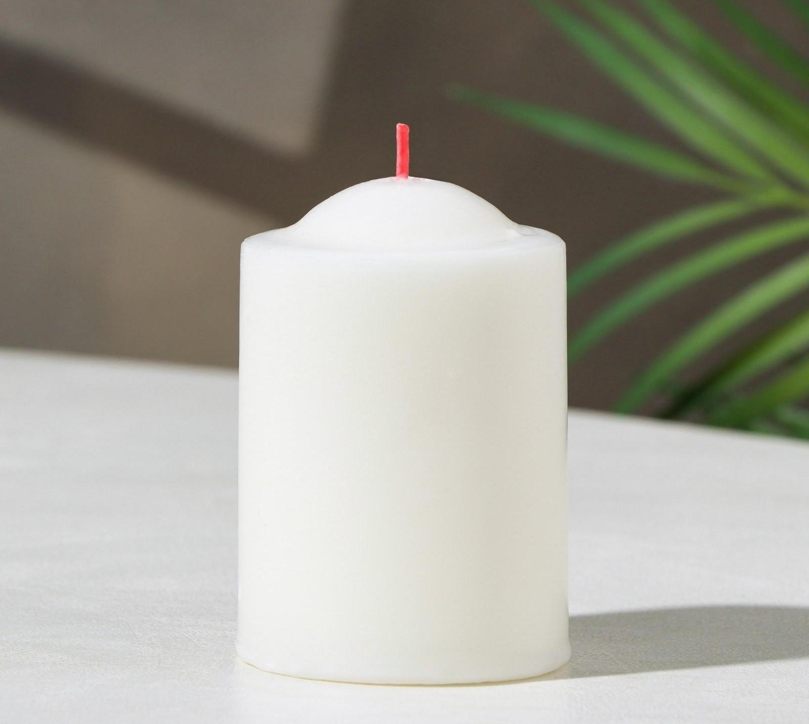 Свеча- столбик, 8х5,6 см, белая