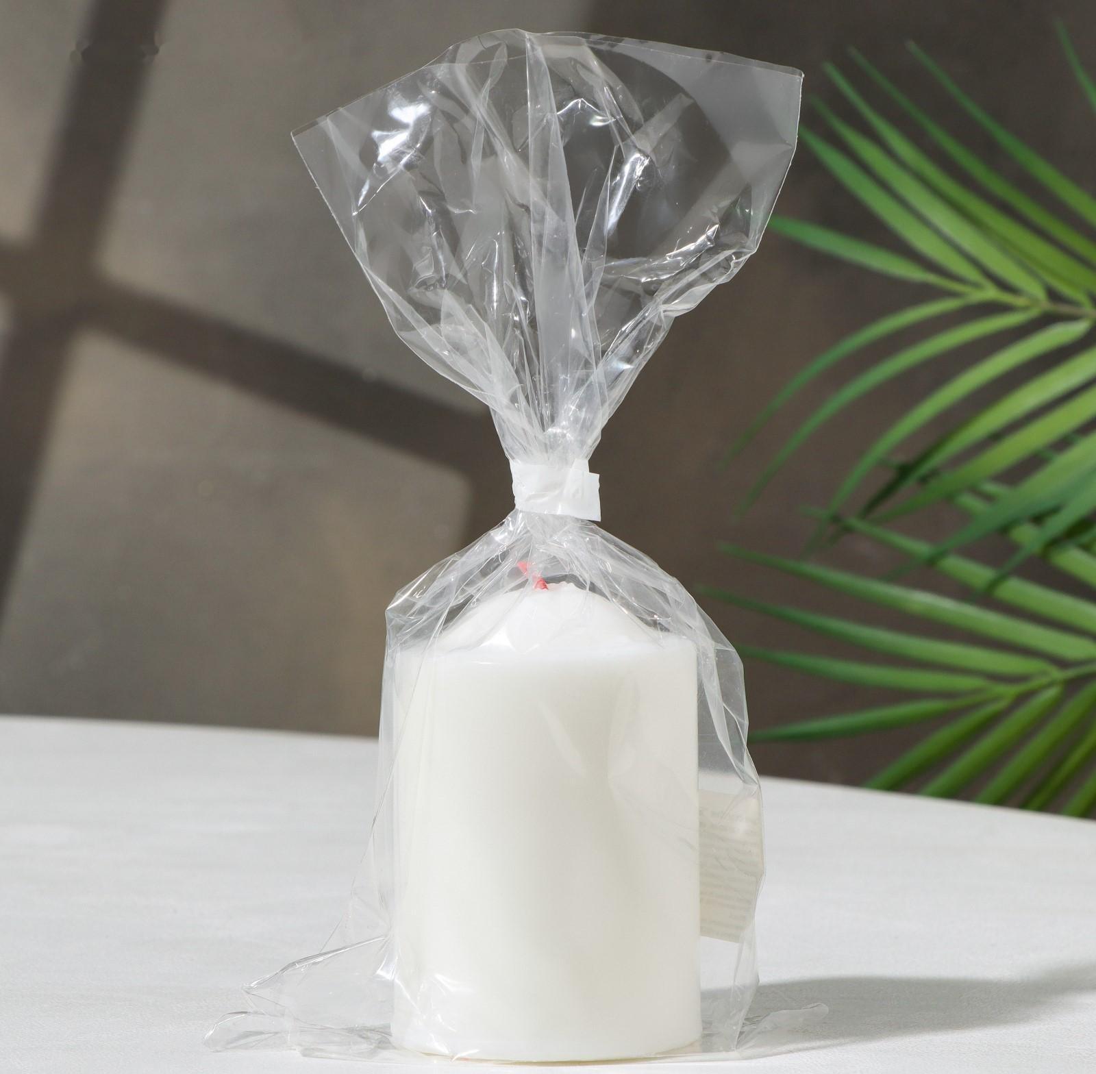 Свеча- столбик, 8х5,6 см, белая