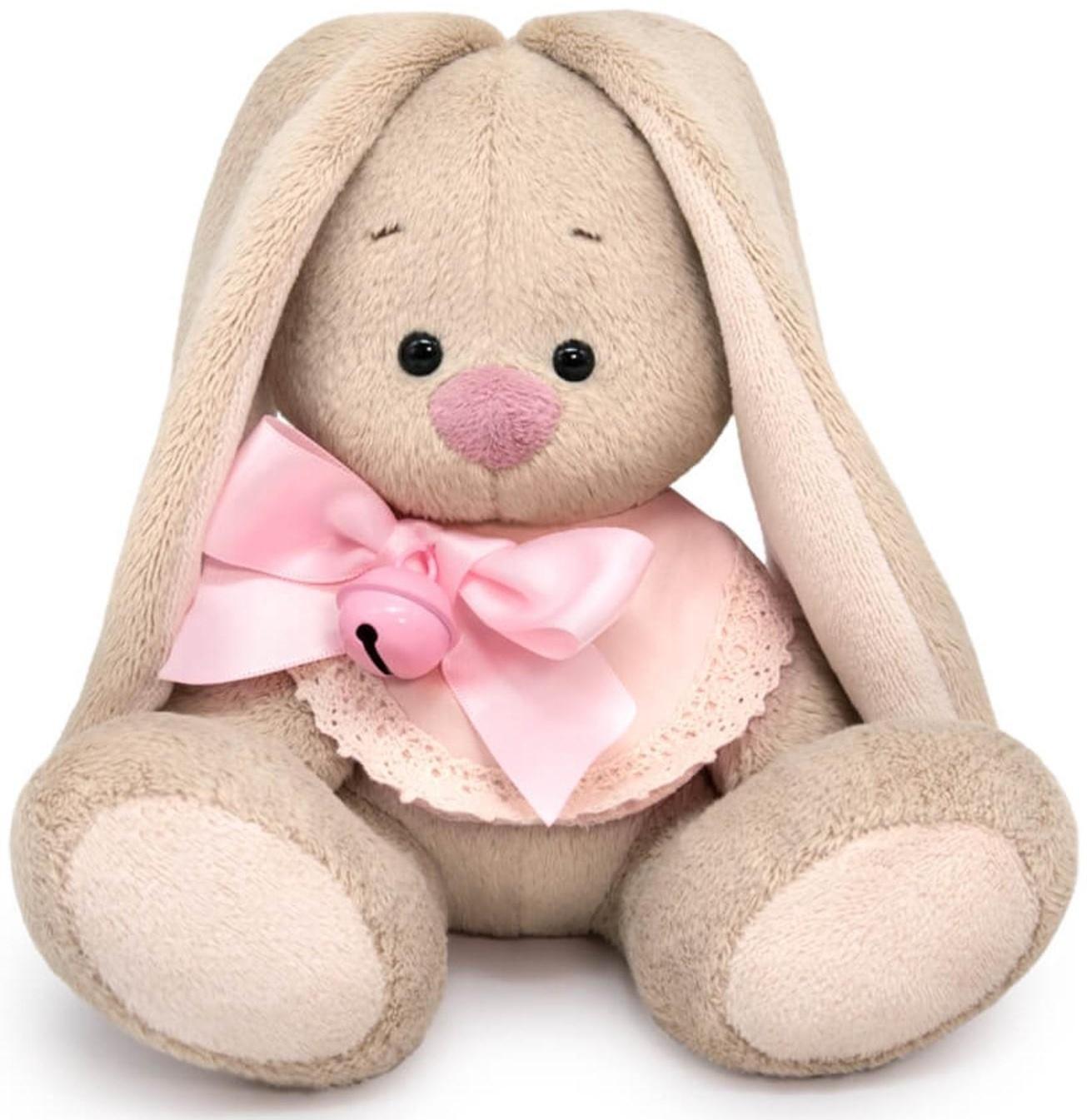 Мягкая игрушка «Зайка Ми в слюнявчике с бубенчиком», 15 см