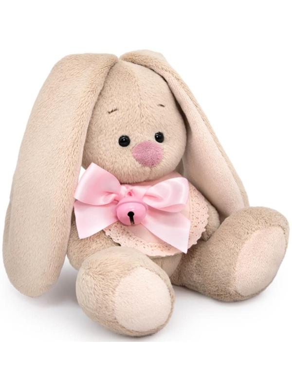 Мягкая игрушка «Зайка Ми в слюнявчике с бубенчиком», 15 см