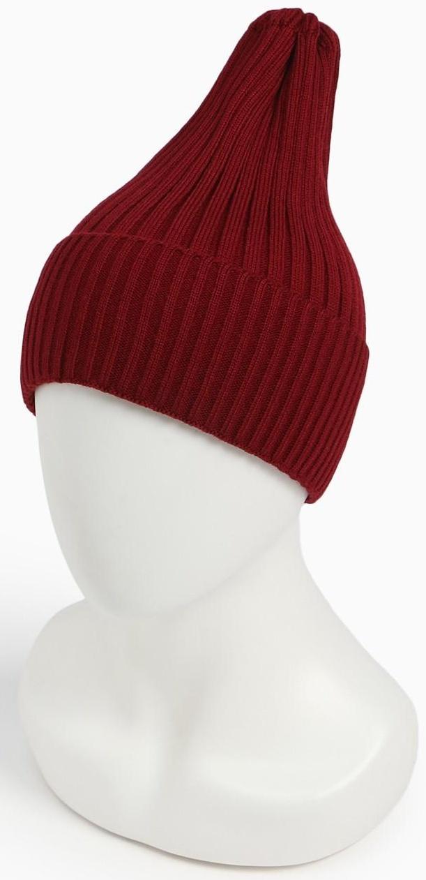 Шапка женская демисезонная, цвет бордо, размер 52-56