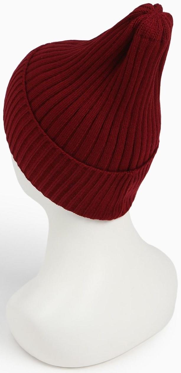 Шапка женская демисезонная, цвет бордо, размер 52-56