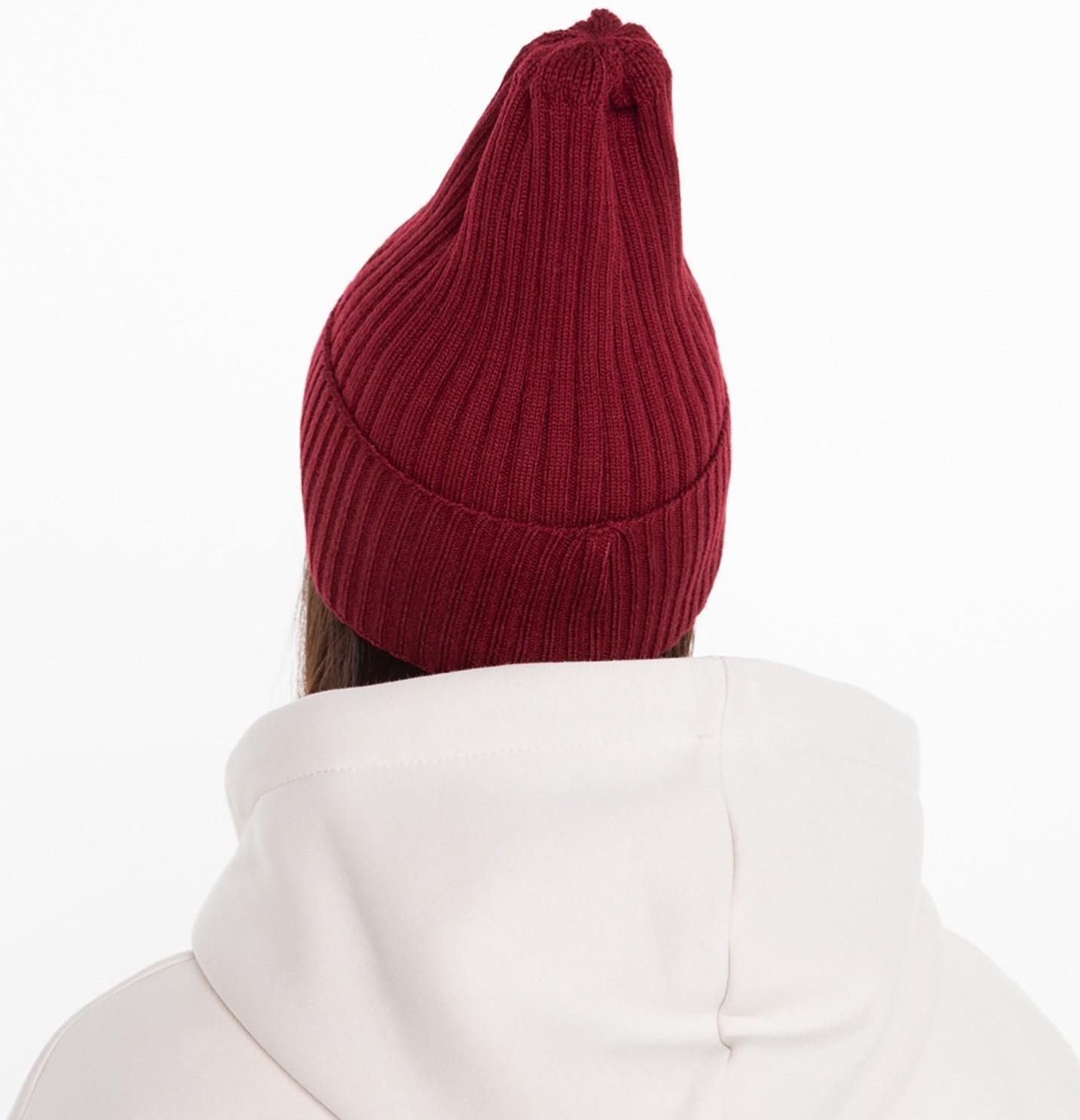 Шапка женская демисезонная, цвет бордо, размер 52-56