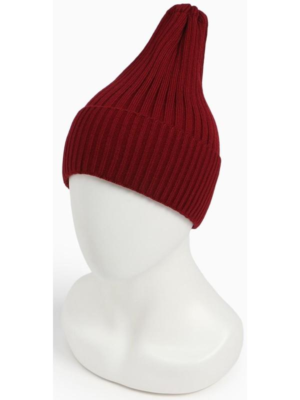 Шапка женская демисезонная, цвет бордо, размер 52-56