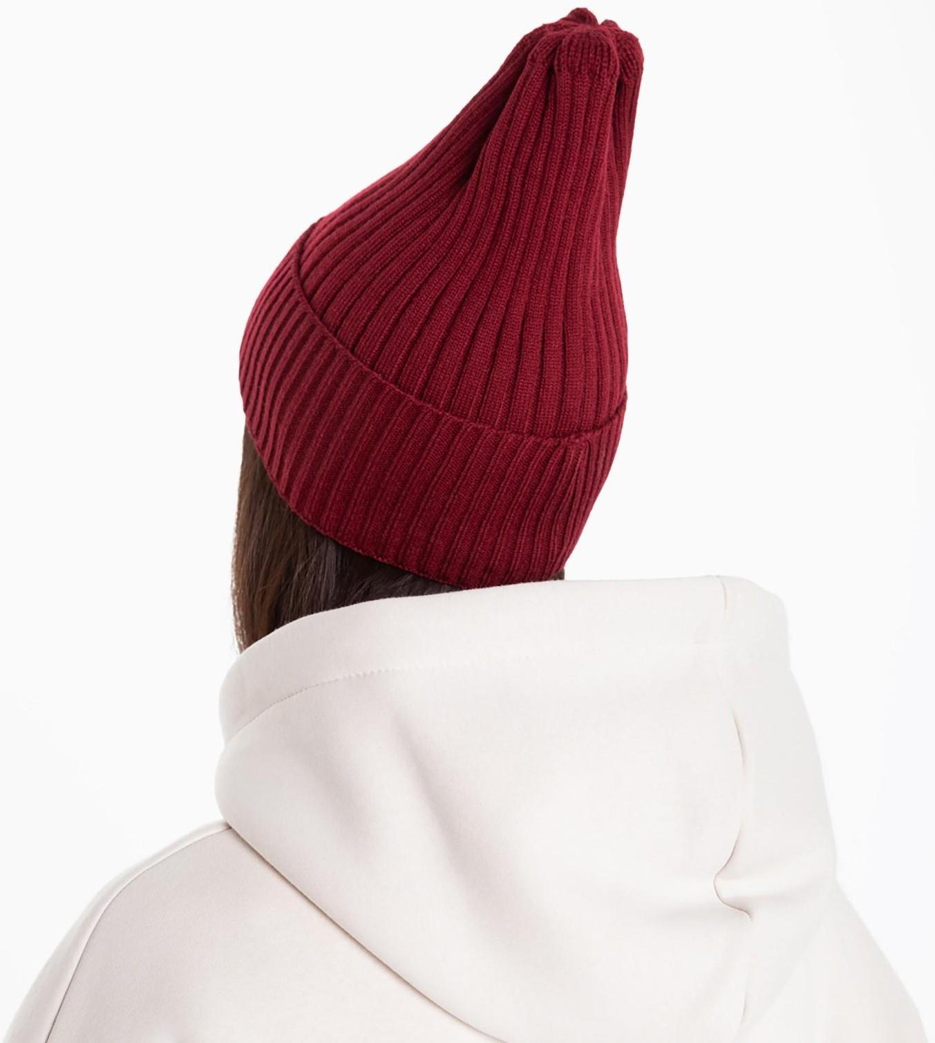 Шапка женская демисезонная, цвет бордо, размер 56-58