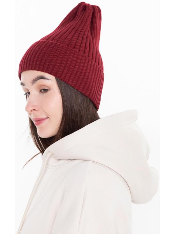 Шапка женская демисезонная, цвет бордо, размер 56-58