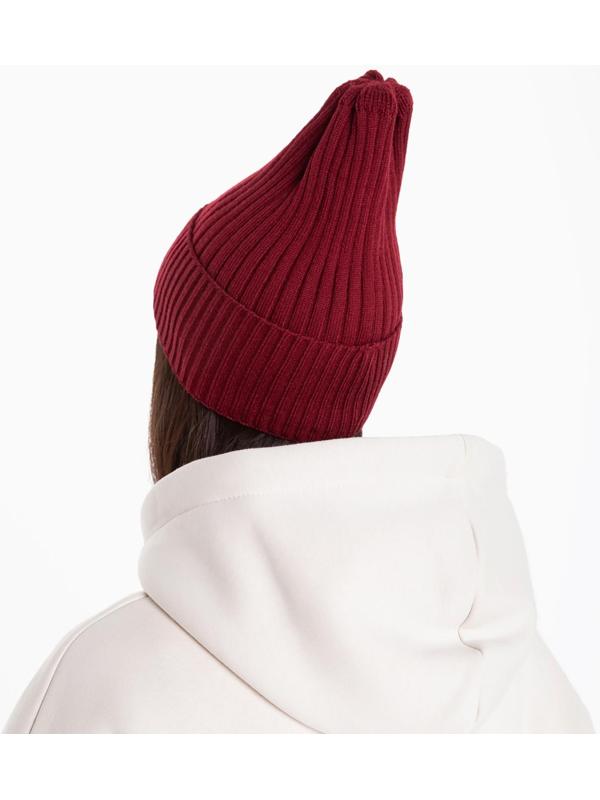 Шапка женская демисезонная, цвет бордо, размер 56-58
