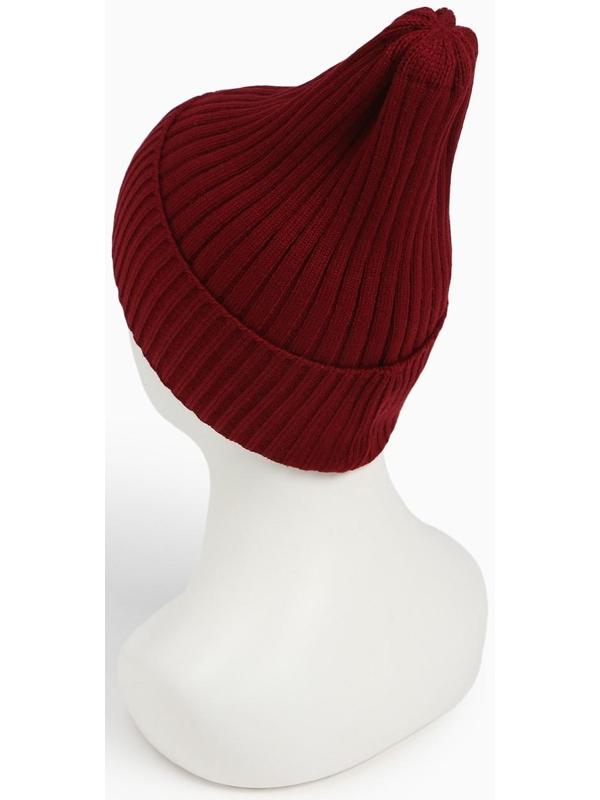 Шапка женская демисезонная, цвет бордо, размер 56-58