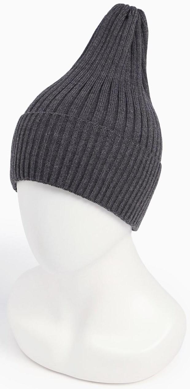 Шапка женская демисезонная, цвет т-серый, размер 56-58