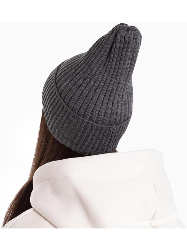 Шапка женская демисезонная, цвет т-серый, размер 56-58