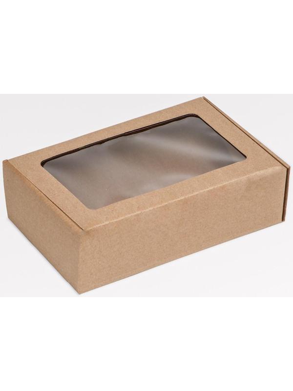 Коробка самосборная, бурая с окном, 26 х 17 х 8 см