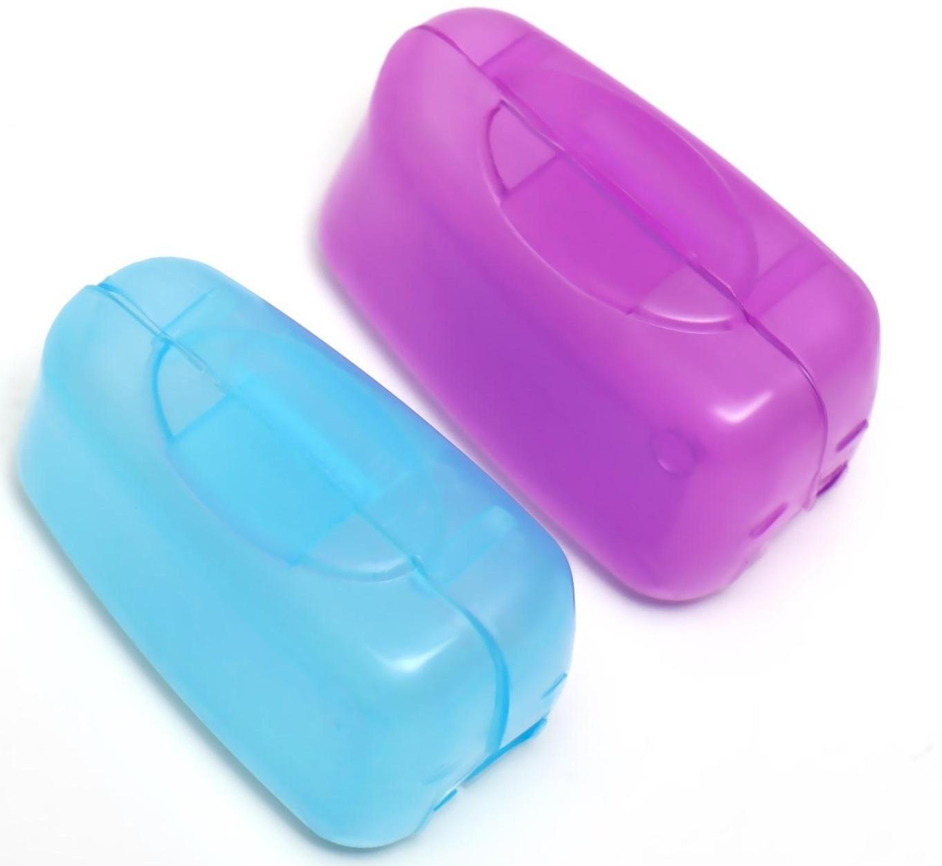 Колпачок-футляр для зубной щётки, 2 шт, 3,8 × 2,2 × 1,8 см, цвет МИКС