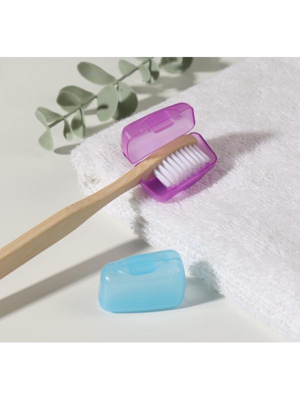 Колпачок-футляр для зубной щётки, 2 шт, 3,8 × 2,2 × 1,8 см, цвет МИКС