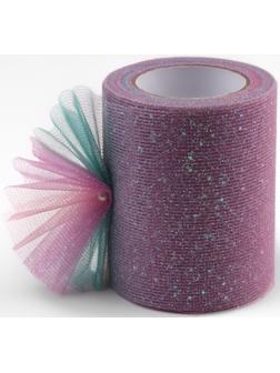 Фатин с глиттером «Радуга», 7,5 см, 11 ± 1 г/кв.м, 9 ± 0,5 м, цвет сиреневый №2