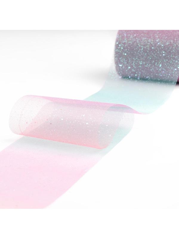 Фатин с глиттером «Радуга», 7,5 см, 11 ± 1 г/кв.м, 9 ± 0,5 м, цвет сиреневый №2