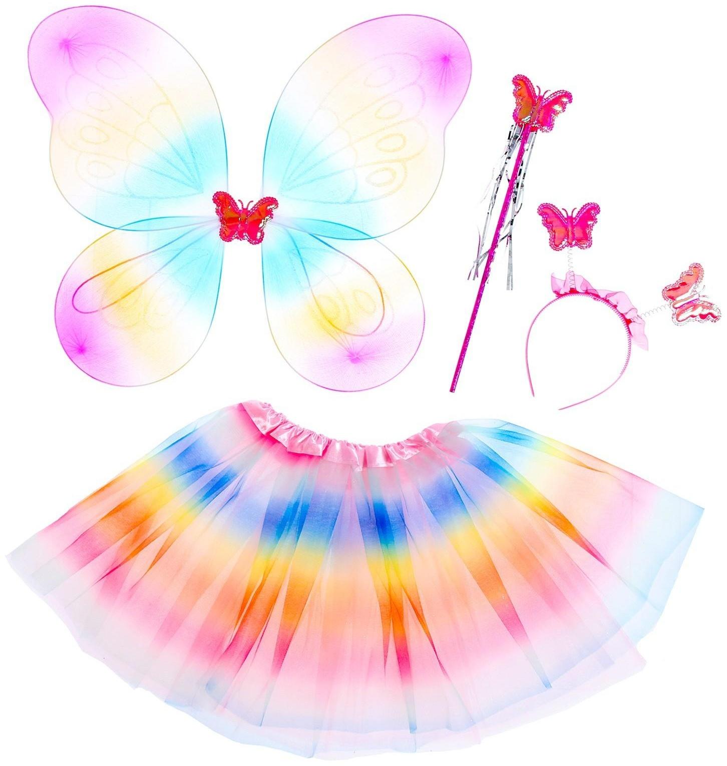 Карнавальный набор «Бабочка» 3 предмета: юбка, крылья, ободок, жезл