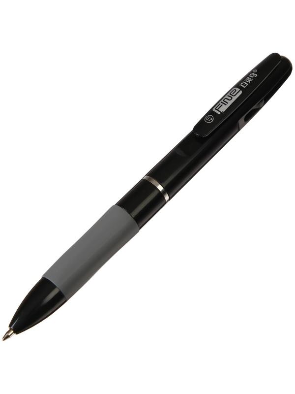 Ручка шариковая автоматическая 3-х цветная, стержень 0,8мм МИКС, с резиновым держателем