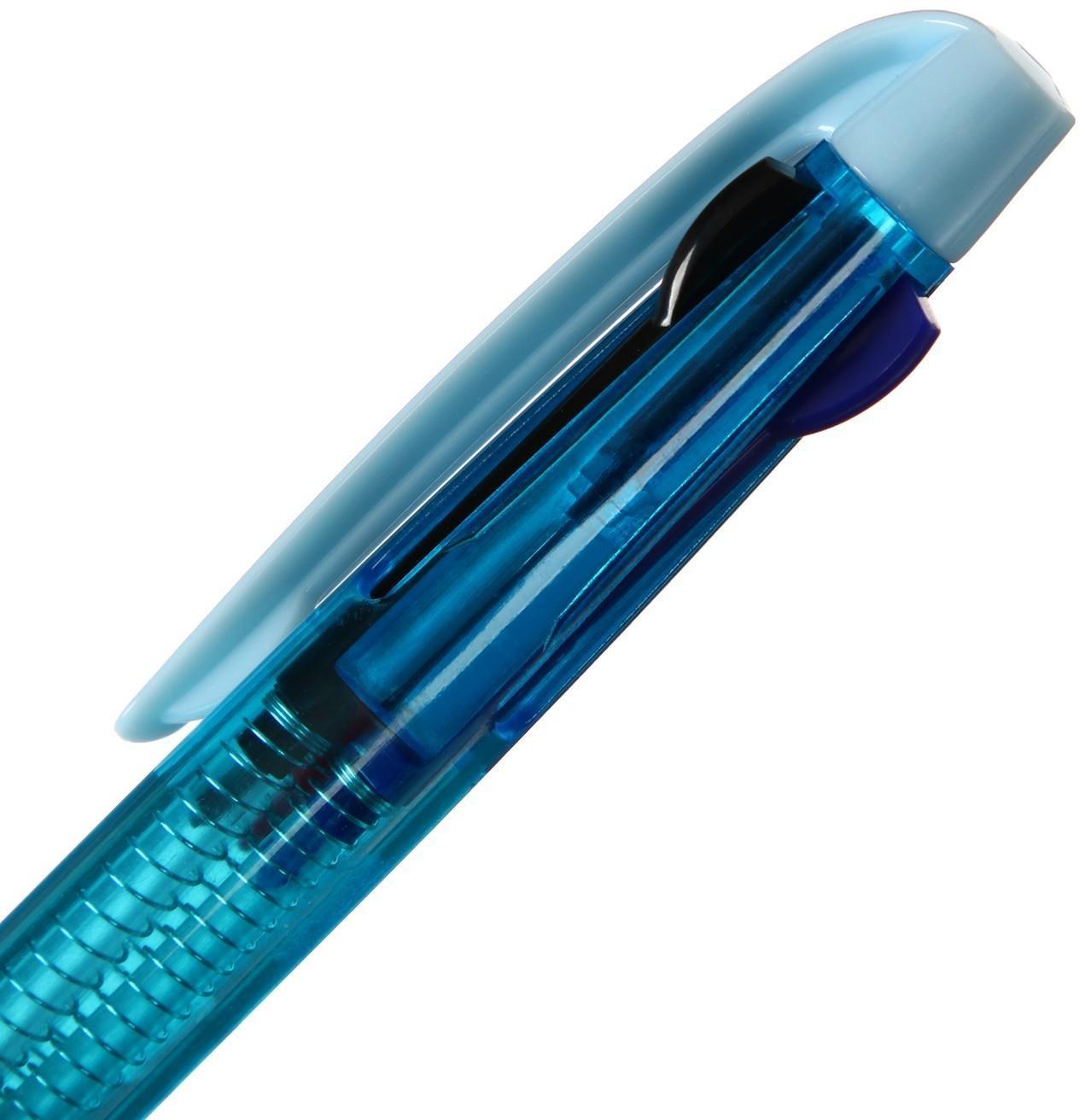 Ручка шариковая автоматическая 3-х цветная, стержень 0,8мм МИКС