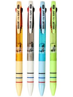 Ручка шариковая автоматическая 3-х цветная, стержень 0,8мм МИКС