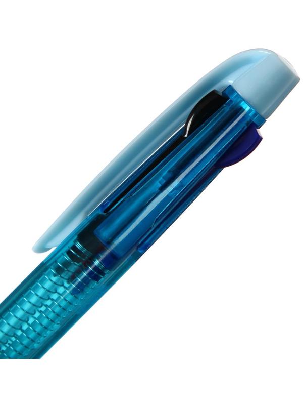 Ручка шариковая автоматическая 3-х цветная, стержень 0,8мм МИКС