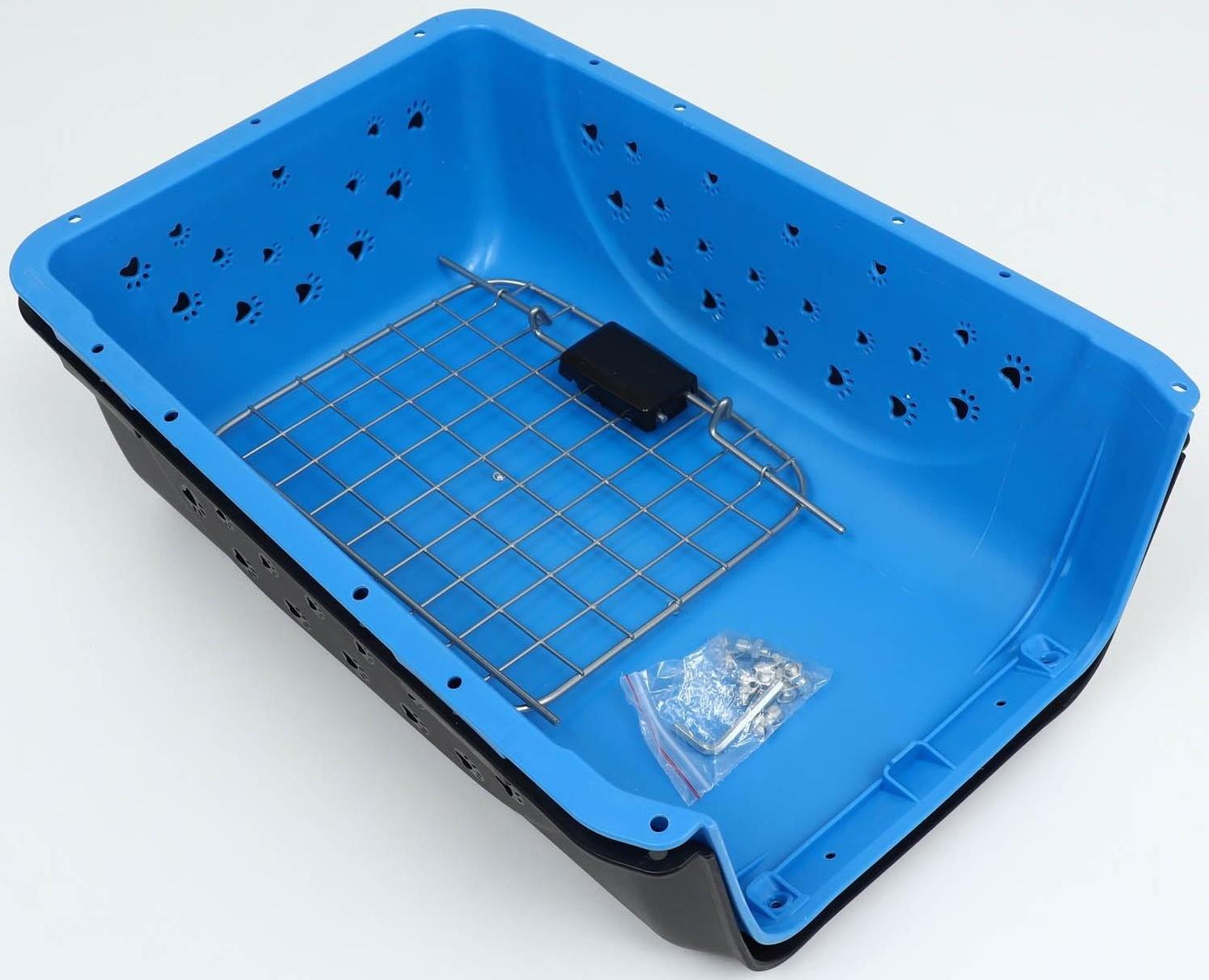 Переноска пластиковая с металлической дверью 47 х 30 х 35 см, вес до 12 кг, голубая