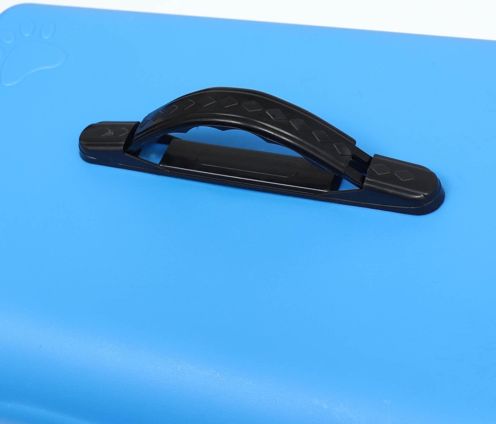 Переноска пластиковая с металлической дверью 47 х 30 х 35 см, вес до 12 кг, голубая