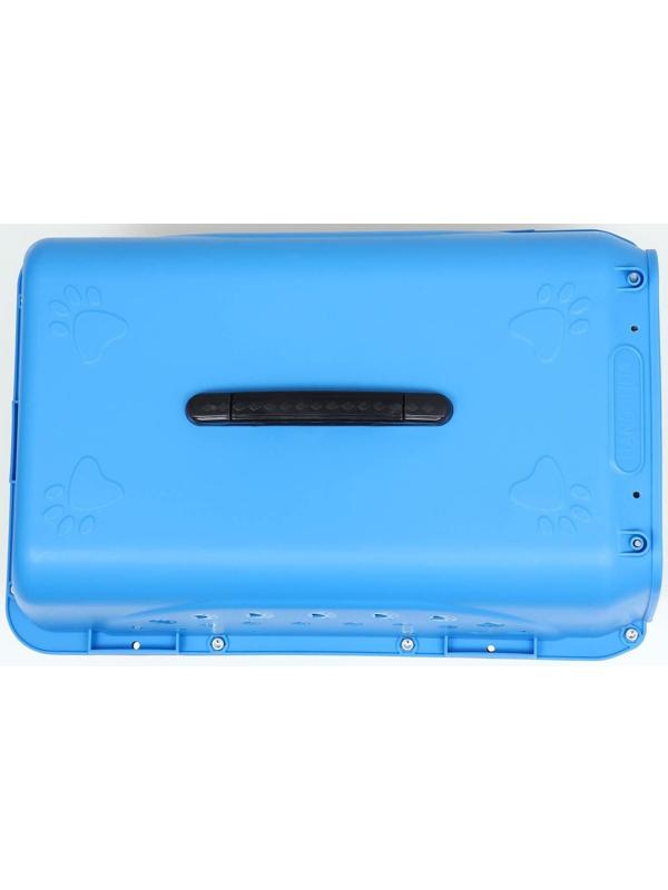 Переноска пластиковая с металлической дверью 47 х 30 х 35 см, вес до 12 кг, голубая