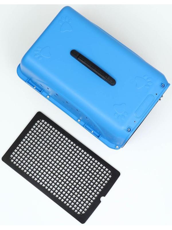 Переноска пластиковая с металлической дверью 47 х 30 х 35 см, вес до 12 кг, голубая