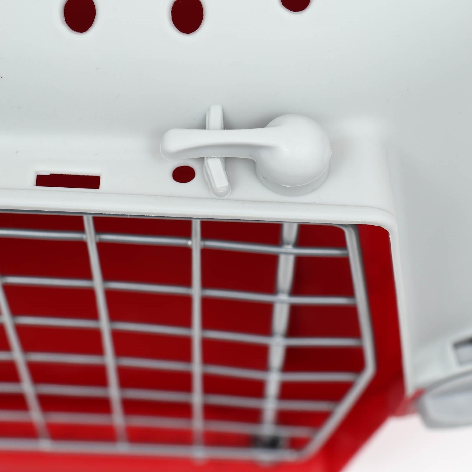 Переноска пластиковая 47 х 30 х 35 см, вес до 9 кг, красная