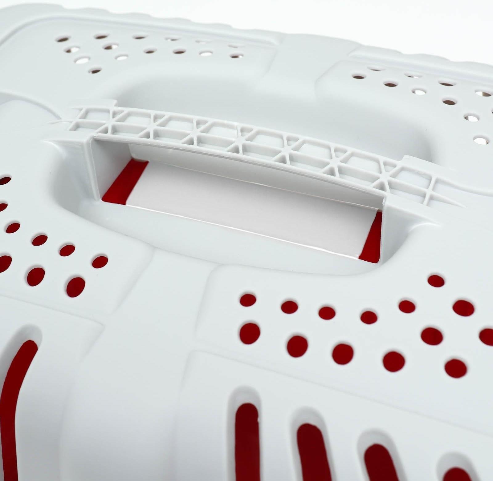 Переноска пластиковая 47 х 30 х 35 см, вес до 9 кг, красная