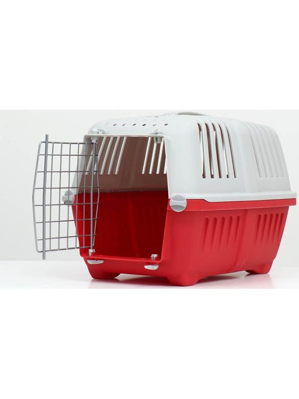 Переноска пластиковая 47 х 30 х 35 см, вес до 9 кг, красная