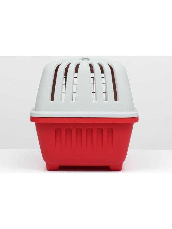 Переноска пластиковая 47 х 30 х 35 см, вес до 9 кг, красная