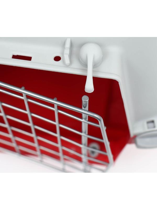 Переноска пластиковая 47 х 30 х 35 см, вес до 9 кг, красная