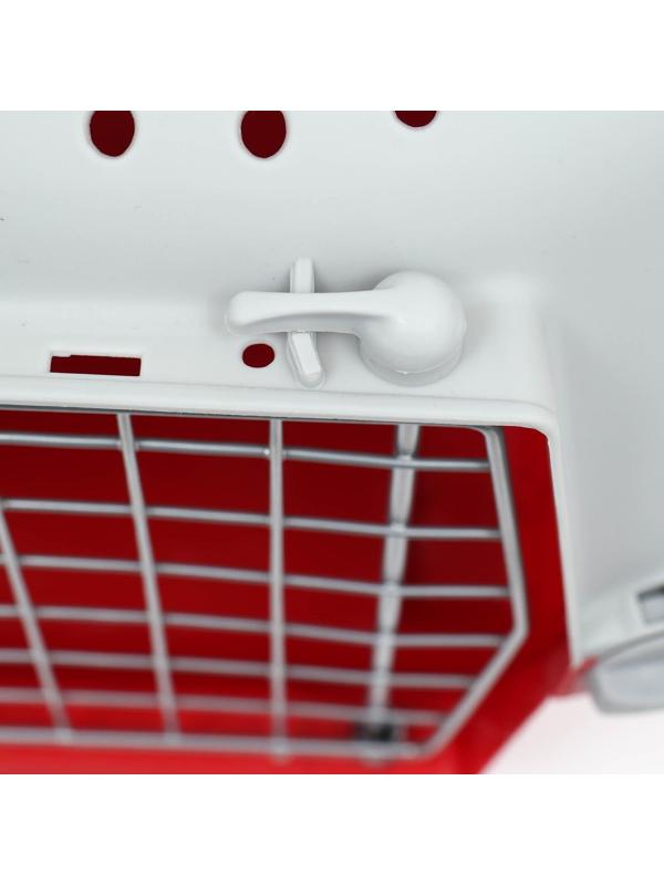 Переноска пластиковая 47 х 30 х 35 см, вес до 9 кг, красная