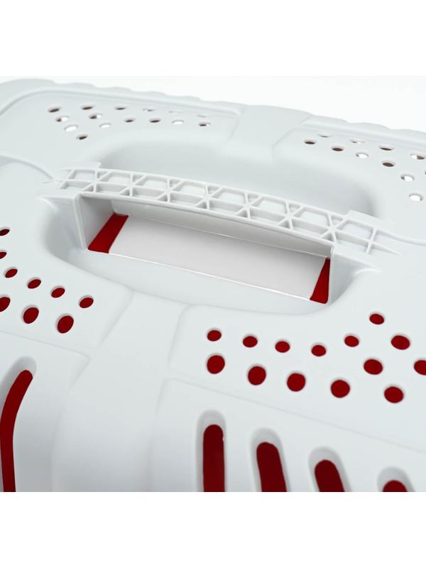 Переноска пластиковая 47 х 30 х 35 см, вес до 9 кг, красная