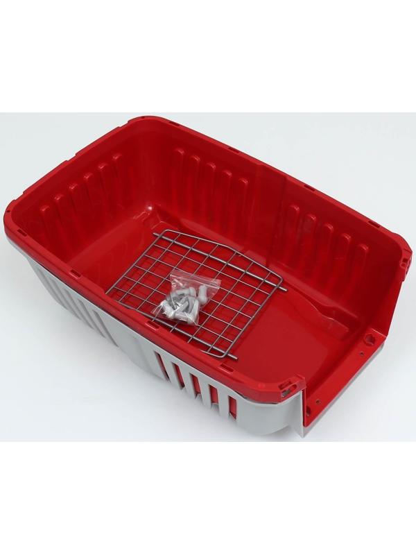 Переноска пластиковая 47 х 30 х 35 см, вес до 9 кг, красная