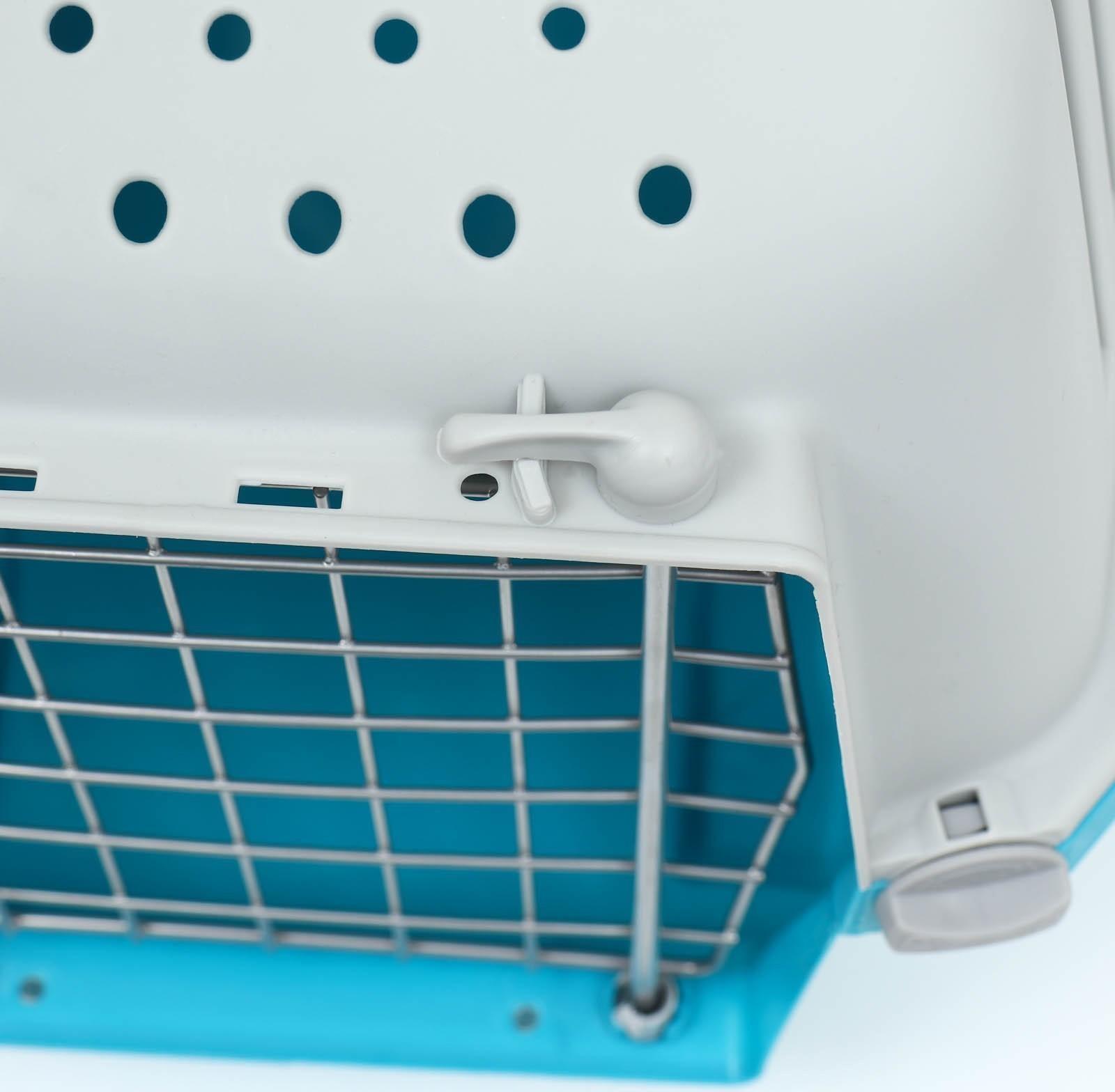 Переноска пластиковая 47 х 30 х 35 см, вес до 9 кг, синяя